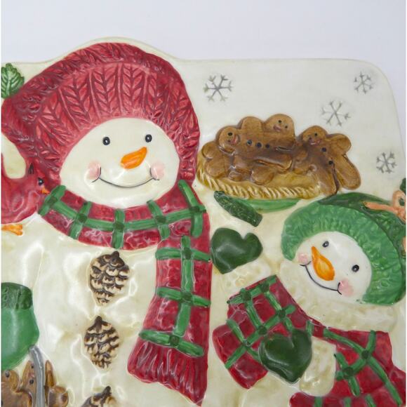 BICO Snowman Ceramic Trivet Holiday Kitchen Decor Gingerbread Cookie Design 6” - Picture 3 of 10
